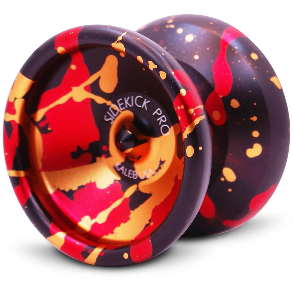 Black Red Gold Splashes Professional Aluminum YoYo G3222