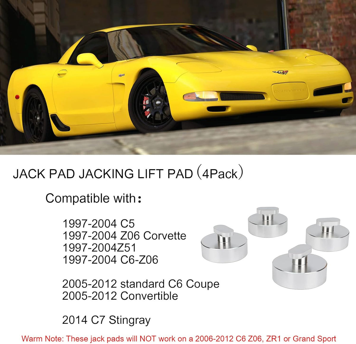Billet Aluminum Lifting Jack Pad (4pcs) B18587