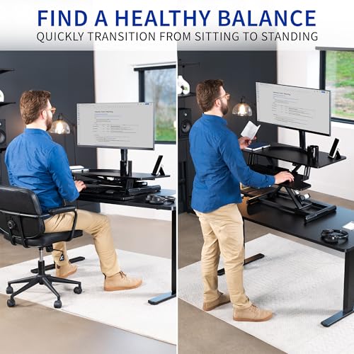 42 inch Black Height Adjustable Desk Converter W222058