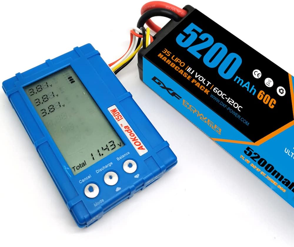 3S Lipo Battery 5200mAh 11.1V 60C Hard Case with Deans Connector (2 Pack) U501826