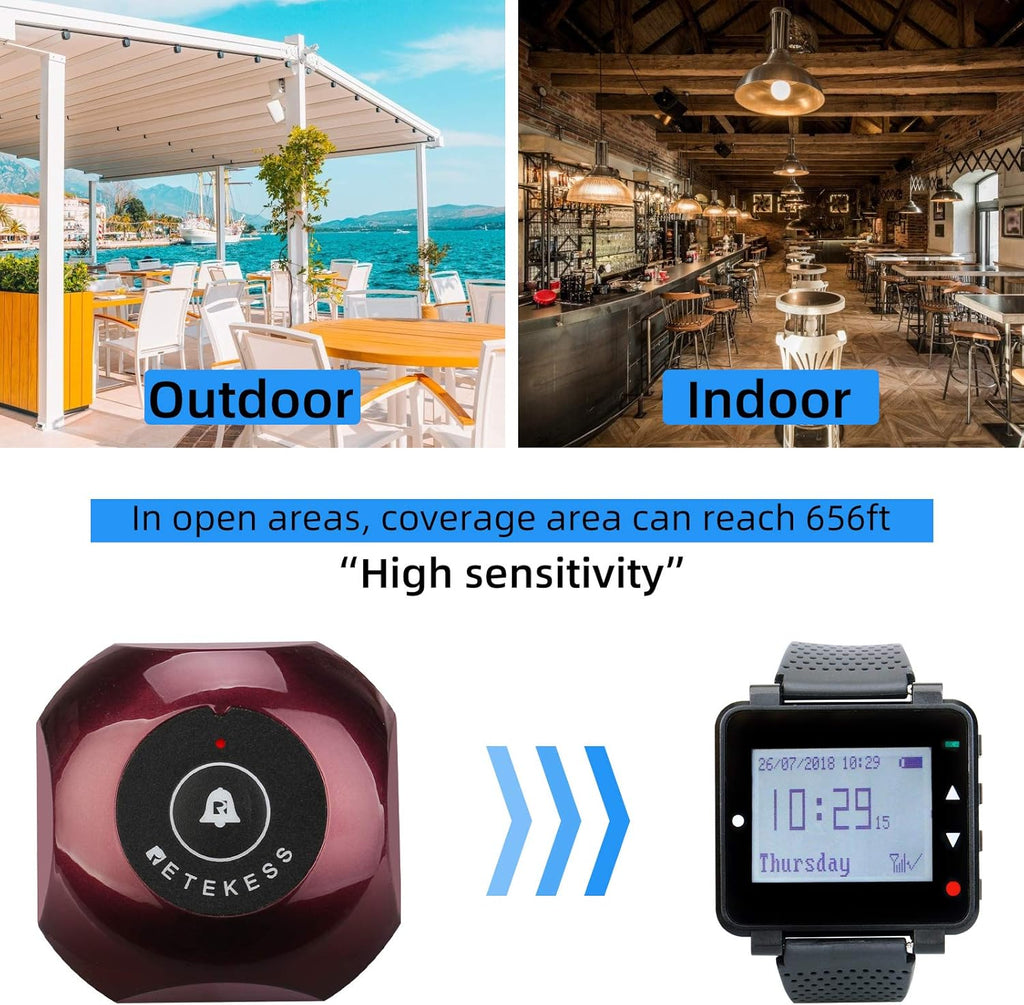 5 1-Key Call Button Caregiver Pager System R99993