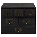 Black 6 Drawer Wood Desk Organizer R9549