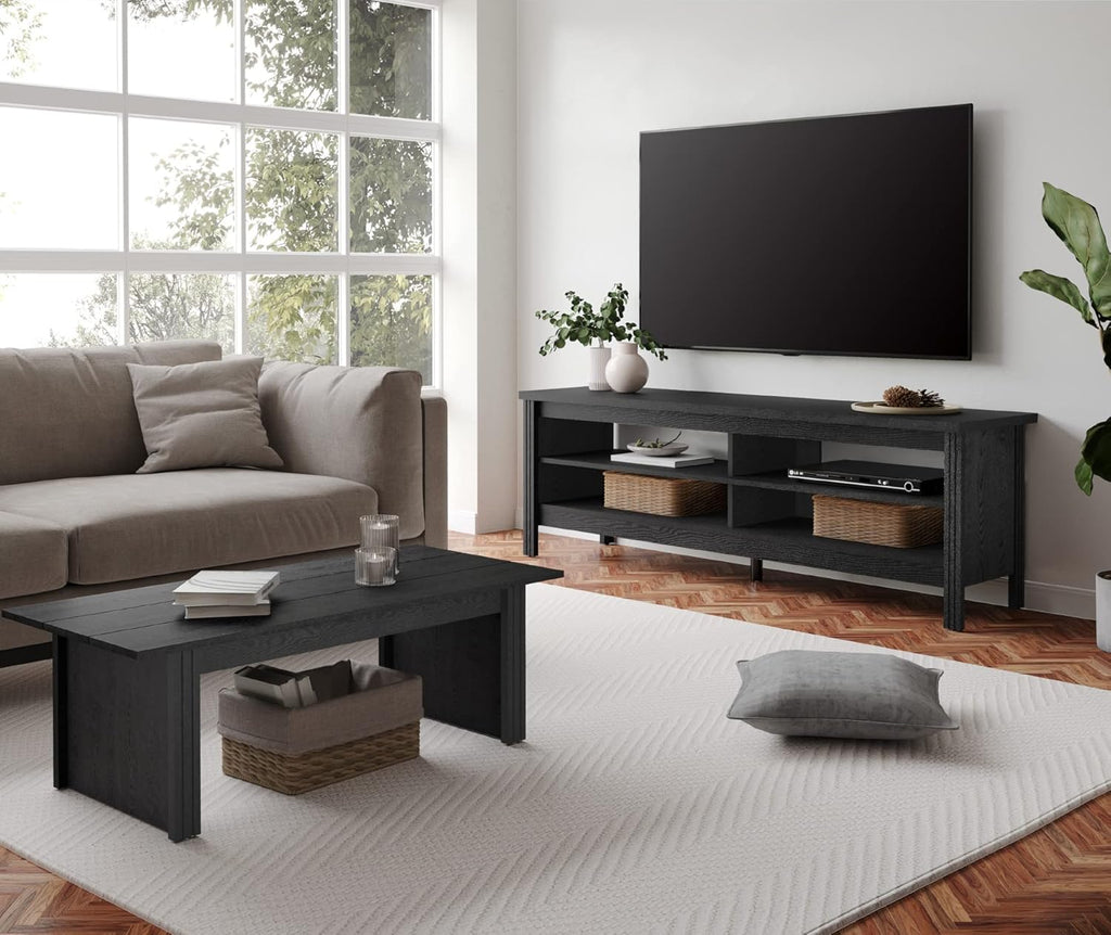 Black 70'' Electric Fireplace TV Stand with Storage Y636024