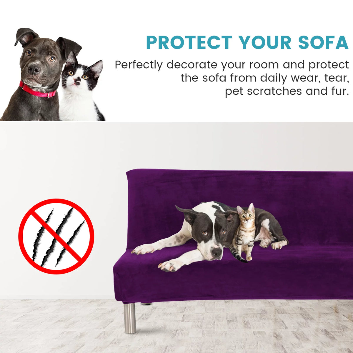 Stretch Futon Cover Armless Sofa Bed Cover Q596