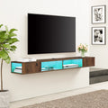 Brown Floating TV Stand with Lights for 65/75/80 Inch TV M66814