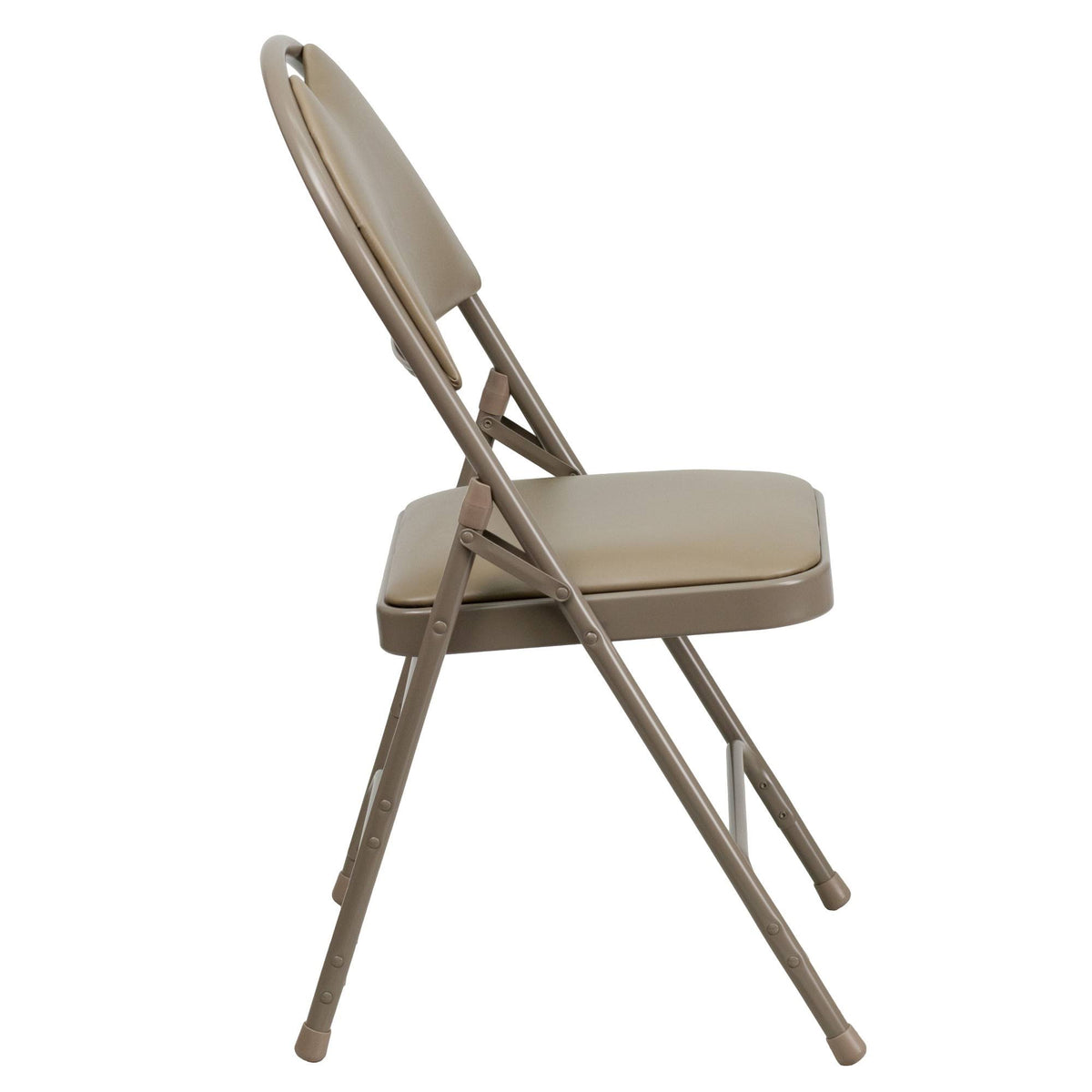 Beige Vinyl Metal Folding Chair Z968109
