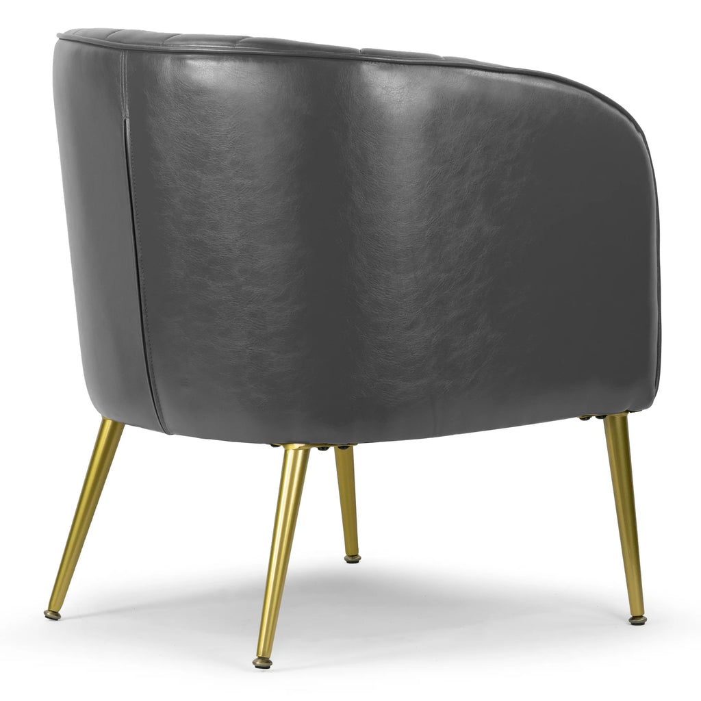 Grey Faux Leather Accent Chair O885