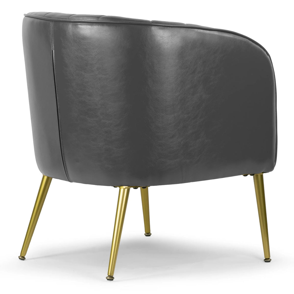 Grey Faux Leather Accent Chair O885