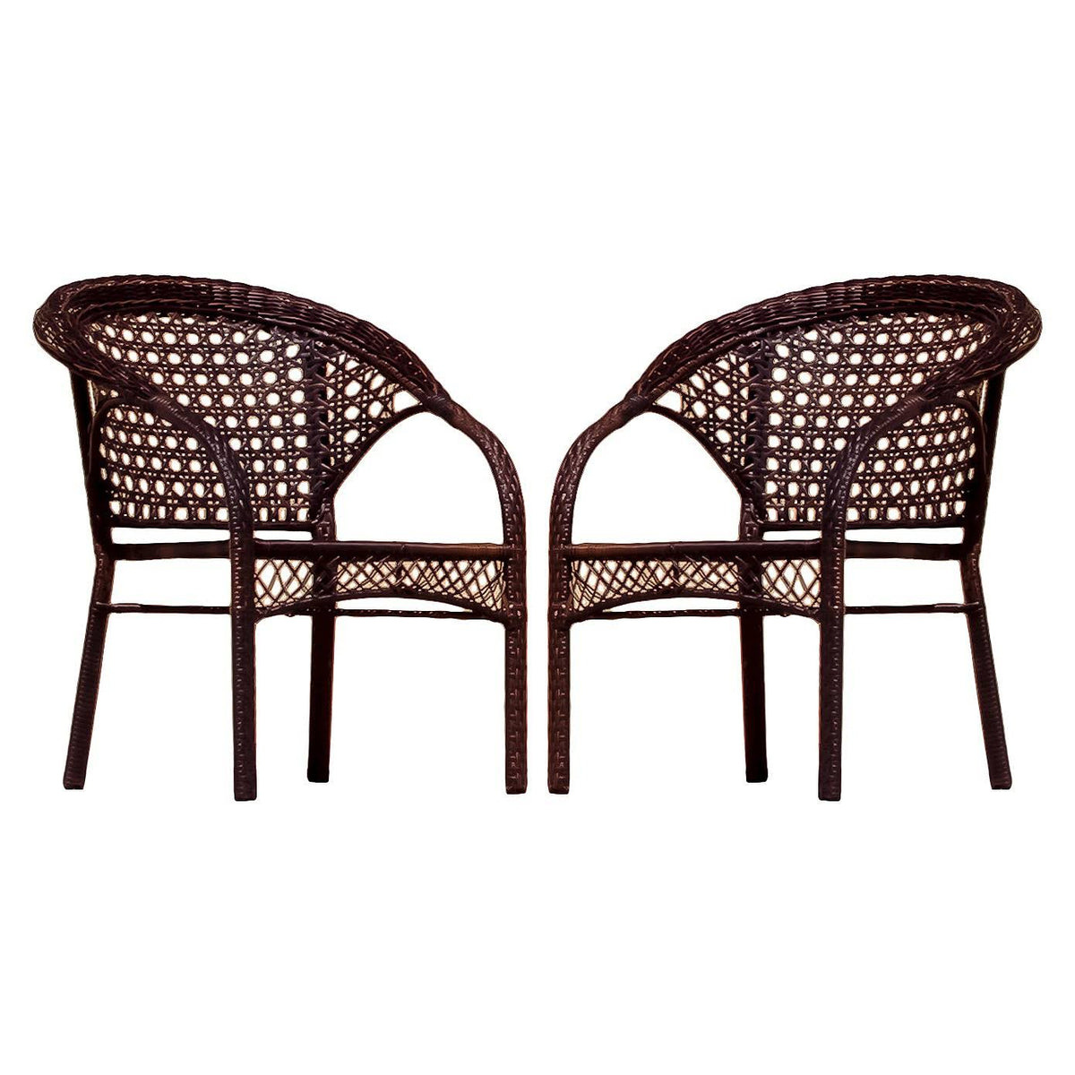 Set of 2 Brown Wicker Patio Chairs H76187