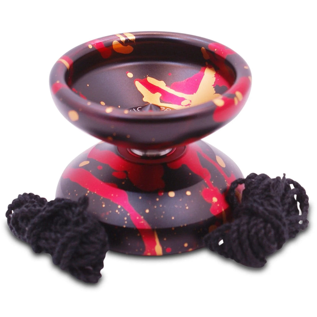 Black Red Gold Splashes Professional Aluminum YoYo G3222