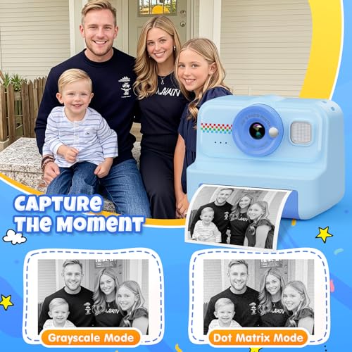 1080P HD Kids Instant Print Camera with 3 Rolls Print Paper & 32GB Card (Black) Q70614
