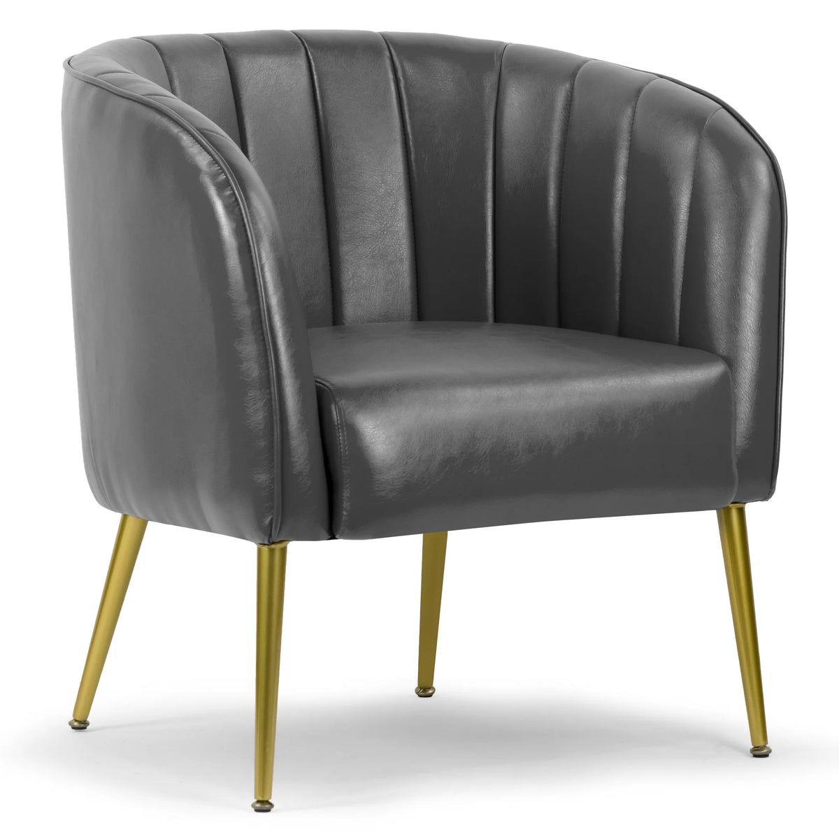 Grey Faux Leather Accent Chair O885