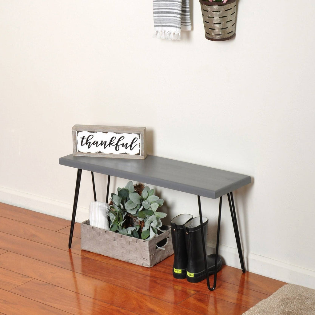 Dark Brown Wood Bench V2822