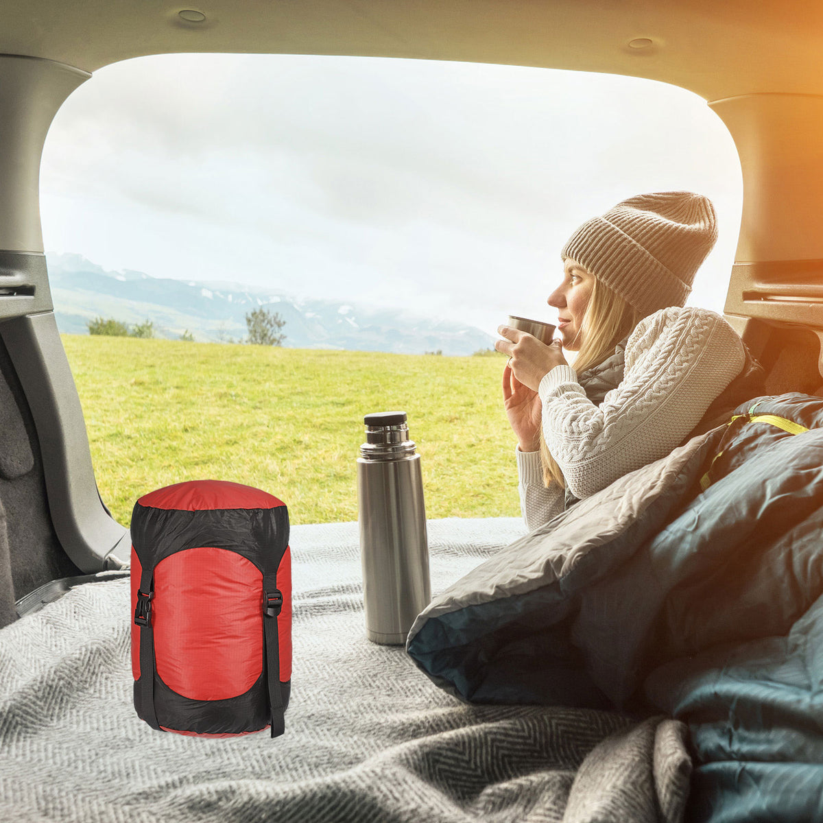 Red 25L Waterproof Compression Stuff Sack Q801