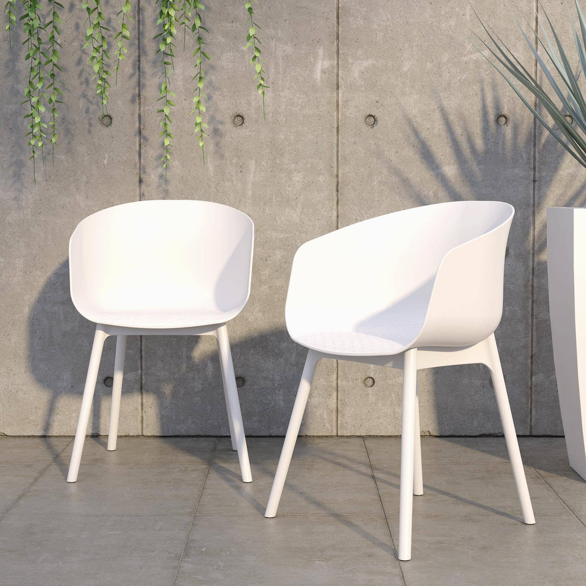 White Indoor/Outdoor Dining Chairs 2-Pack Q26734