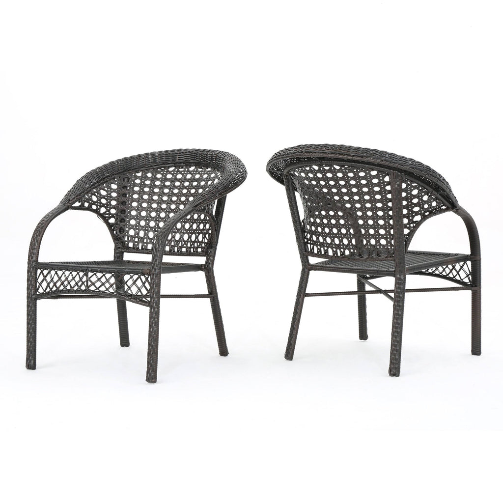 Set of 2 Brown Wicker Patio Chairs H76187