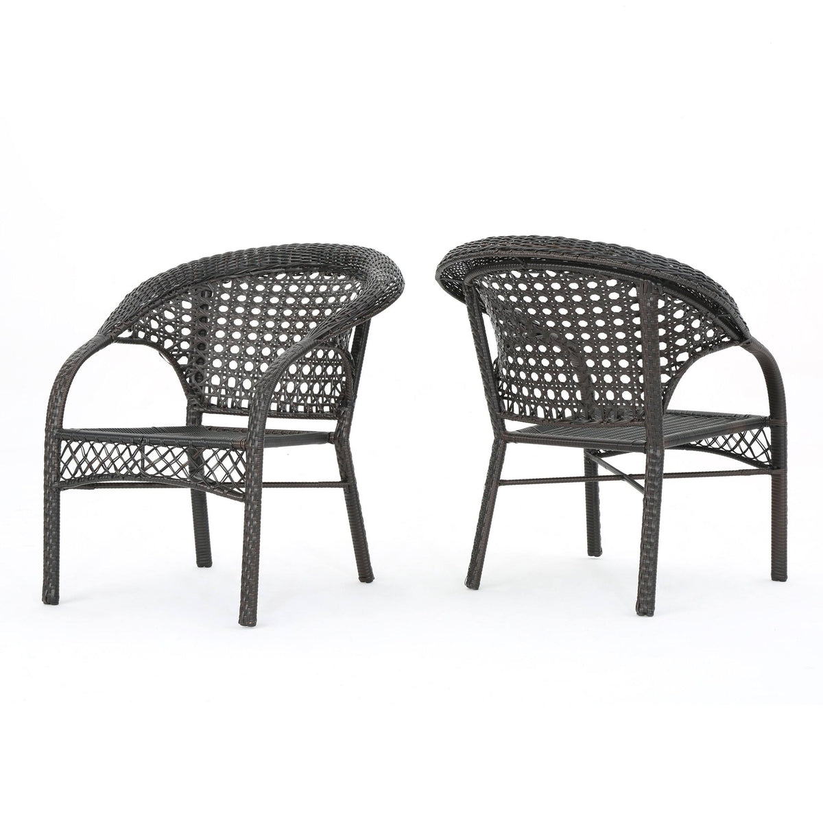Set of 2 Brown Wicker Patio Chairs H76187