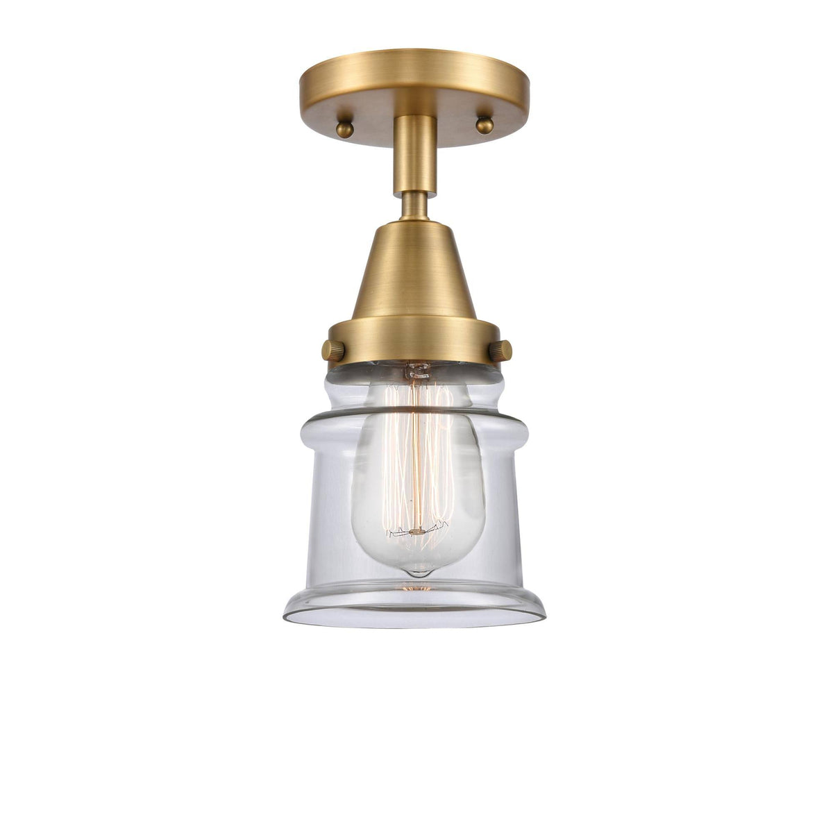 Small Canton 1 Light 6 inch Flush Mount in Brushed Brass A121234