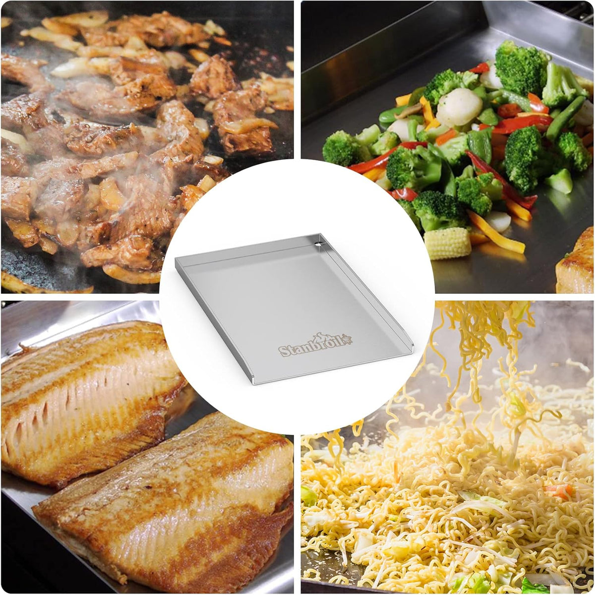 Stainless Steel Gas Grill Griddle Pan Pack of 2 K236
