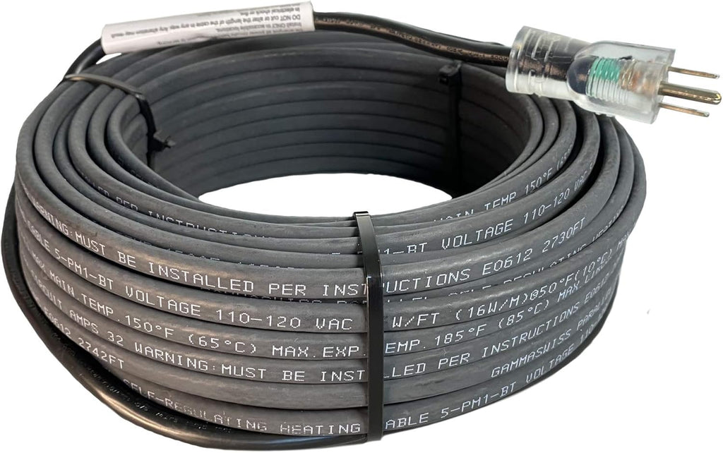 Self-Regulating Heating Cable 120V 5Watts/Ft 18 Feet B7277