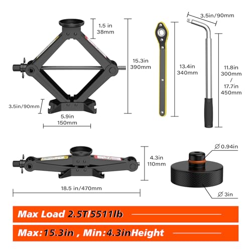 2.5 Ton Scissor Car Jack with Pucks N4755