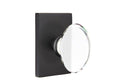 Flat Black Crystal Knob with Rectangular Rosette H345