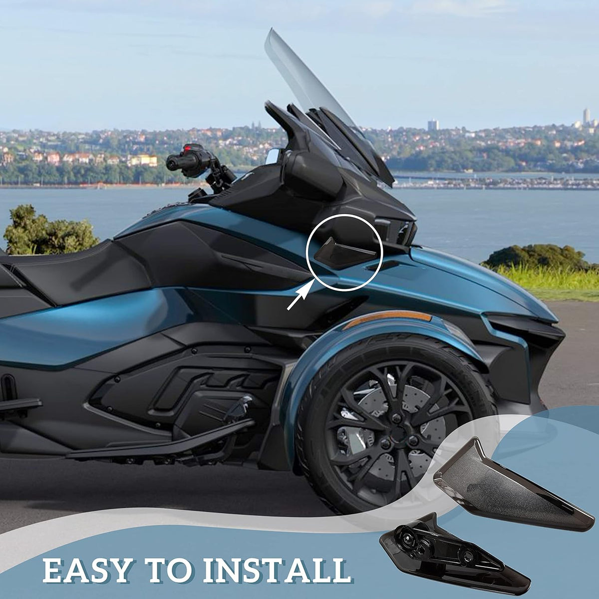 Side Air Deflectors Windshield for Can-Am Spyder RT 2020-2022, 2PCS W454