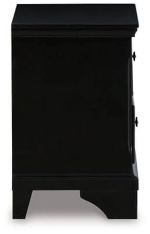 Black 2 Drawer Nightstand P410395