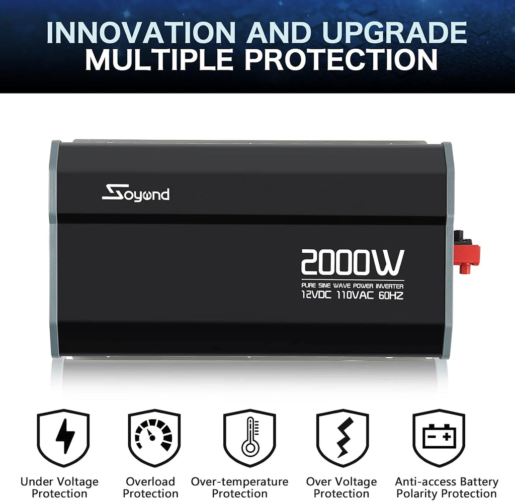 Pure Sine Wave 2000 Watt Power Inverter with Remote Controller L24626