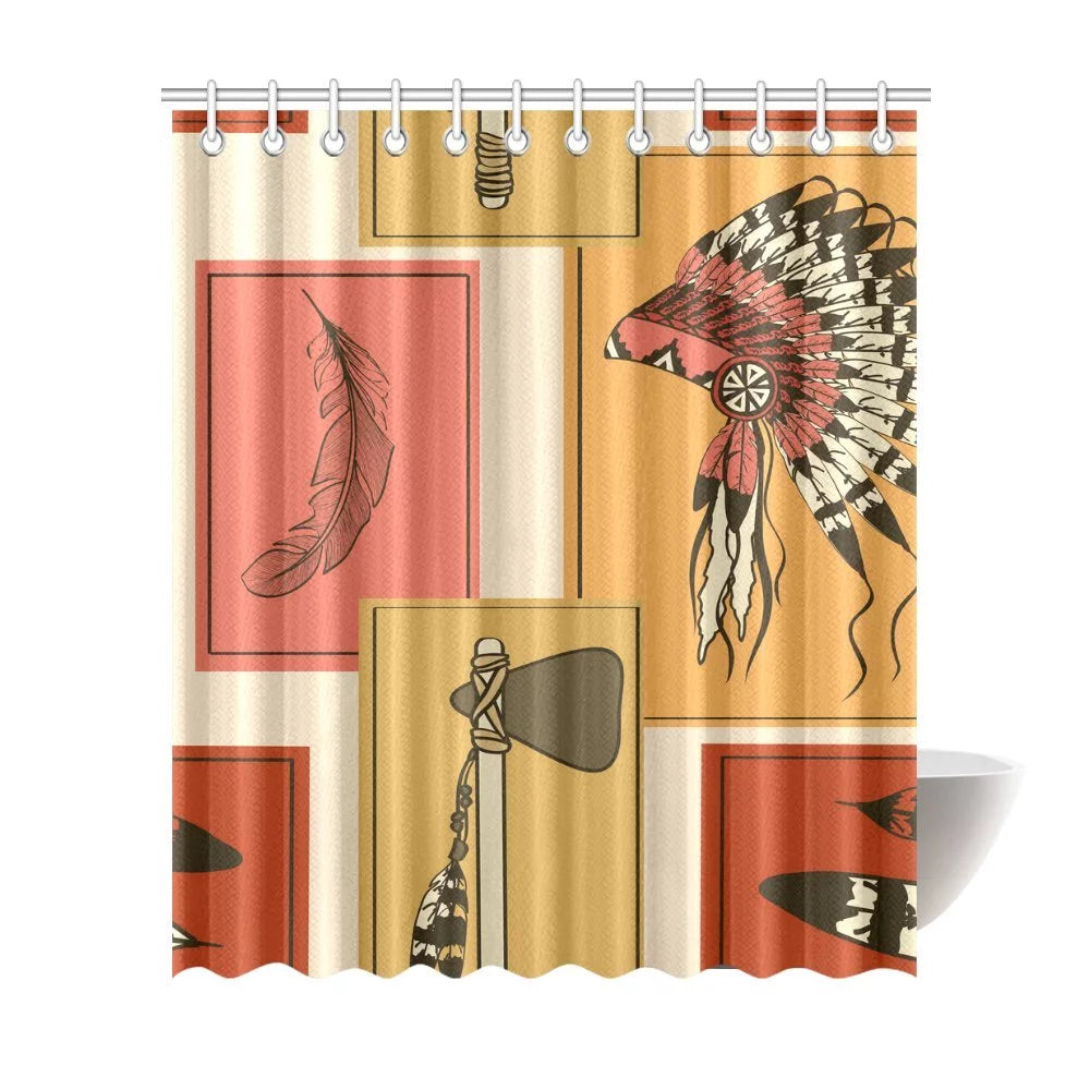 Polyester Fabric Bathroom Shower Curtain 66x72 inch M841
