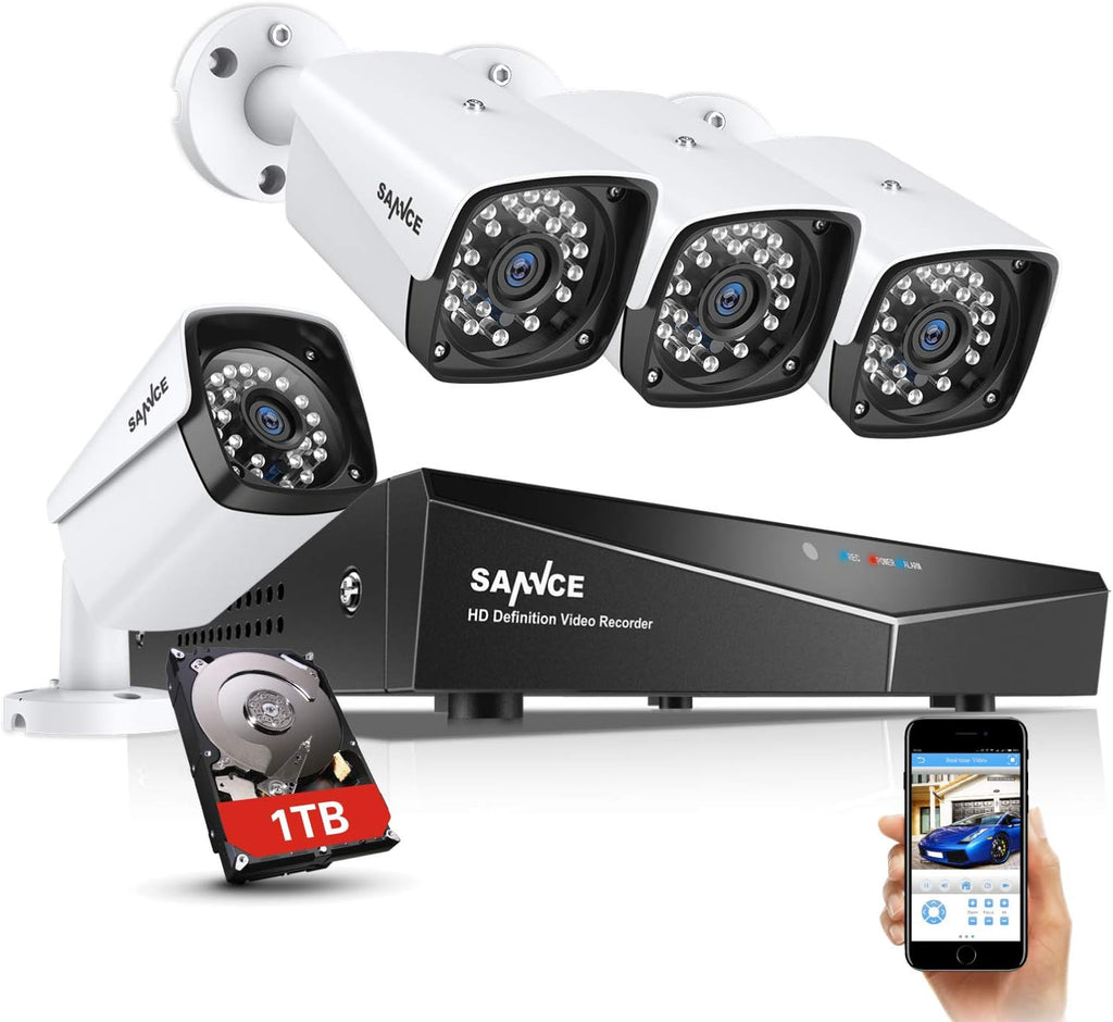1080P 4 Pcs Outdoor Indoor CCTV Security Camera System with 1TB Hard Drive A71916