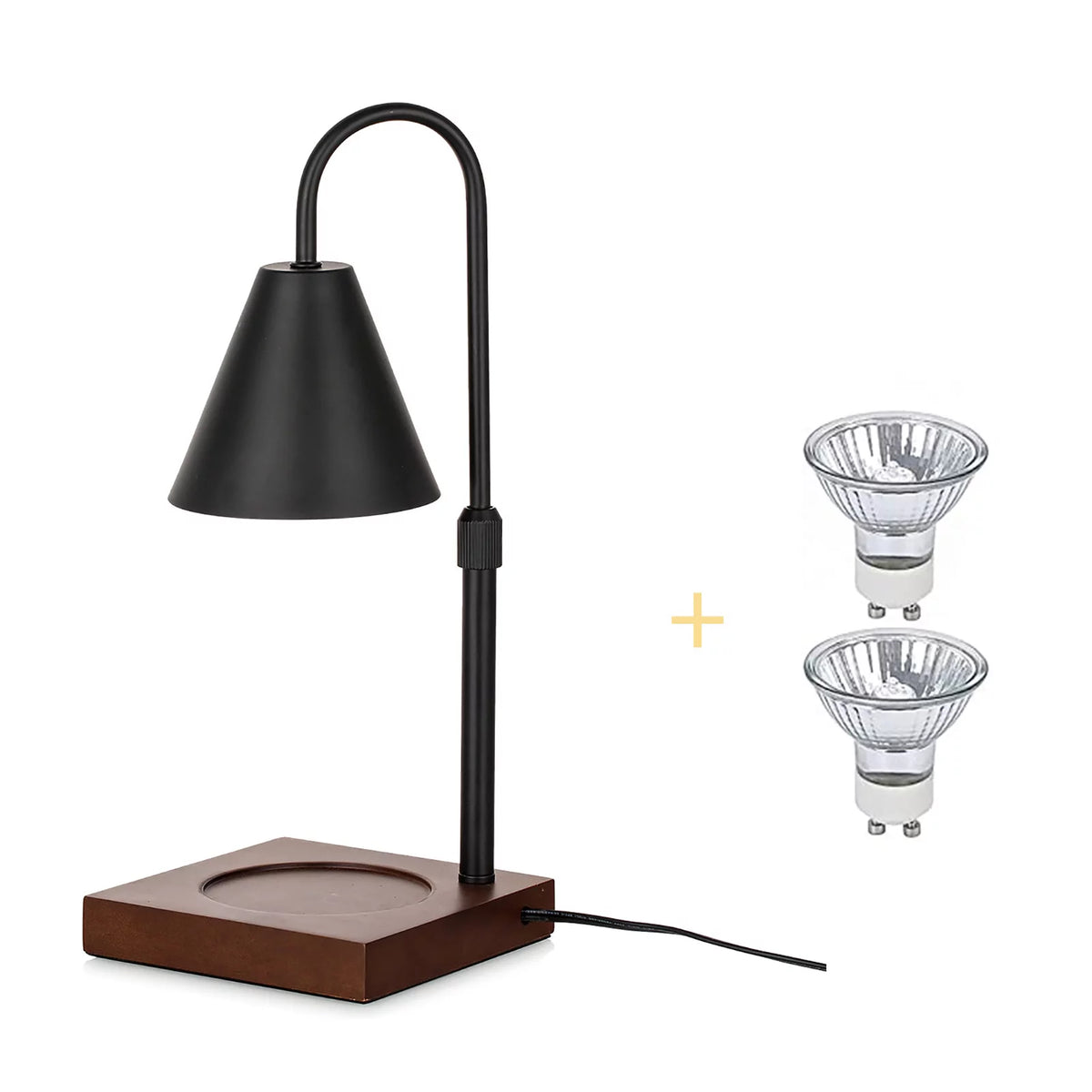 Black Walnut Electric Candle Warmer with Adjustable Height Dimmable Light 2 Bulbs Z869985