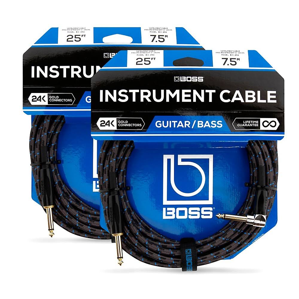 Angled to Straight Instrument Cable 25ft 2-Pack T38095