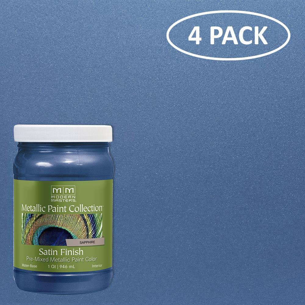 Metallic Paint Satin Sapphire 32 oz 4 Pack U73030