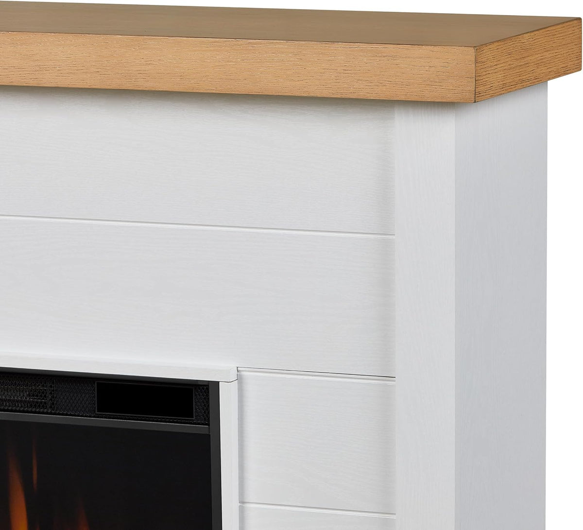 White 49" Slim Electric Fireplace with Mantel O6017