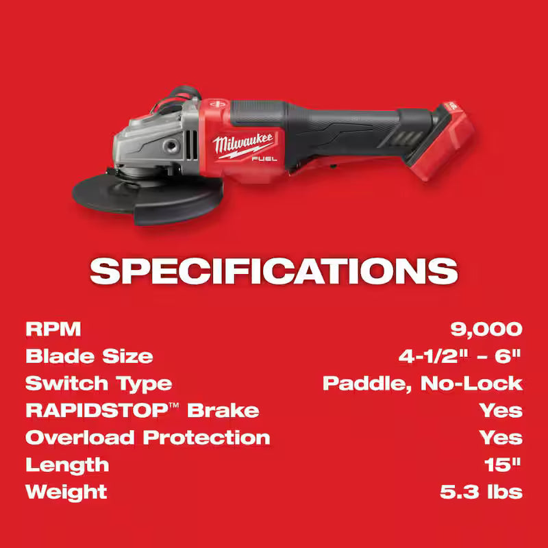 18V Lithium-Ion Brushless Cordless 4-1/2 in./6 in. Grinder Kit with Two 6.0 Ah Battery L6463