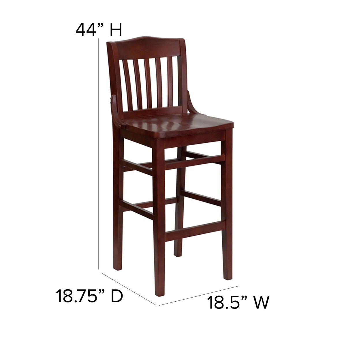 Wood Restaurant Dining Barstool R546644