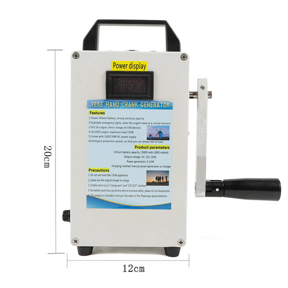 Portable Hand Crank Generator Emergency Power Supply USB Charger T835