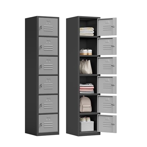 71" Tall Grey Steel Lockable Metal Locker C369543
