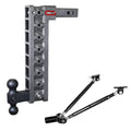 Adjustable 17.5" Drop Hitch with Dual-Ball Stabilizer Kit for 2" Receiver E633652