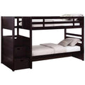 Twin Over Twin Bunk Bed with 3 Drawer Stairs D423