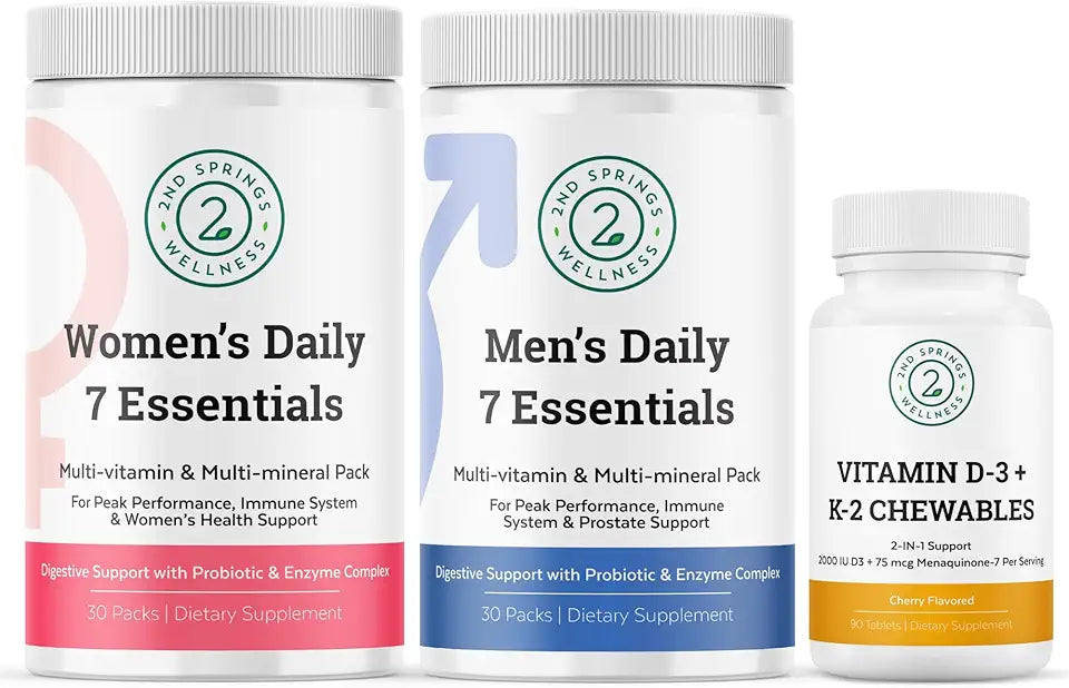 Daily 7 Essentials + Vitamin D3 + K2 Chewables Bundle C17666