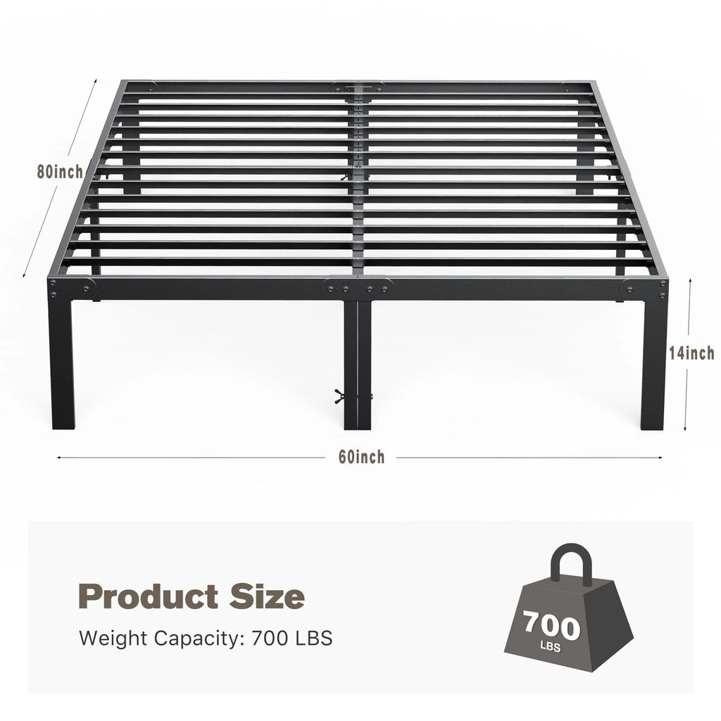 Full Size Heavy Duty Platform Bed Frame with Underbed Storage U36932