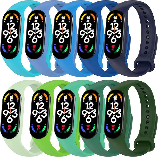 10pack Soft Silicone Watch Strap for Xiaomi Mi Band 9 8 7 F843116