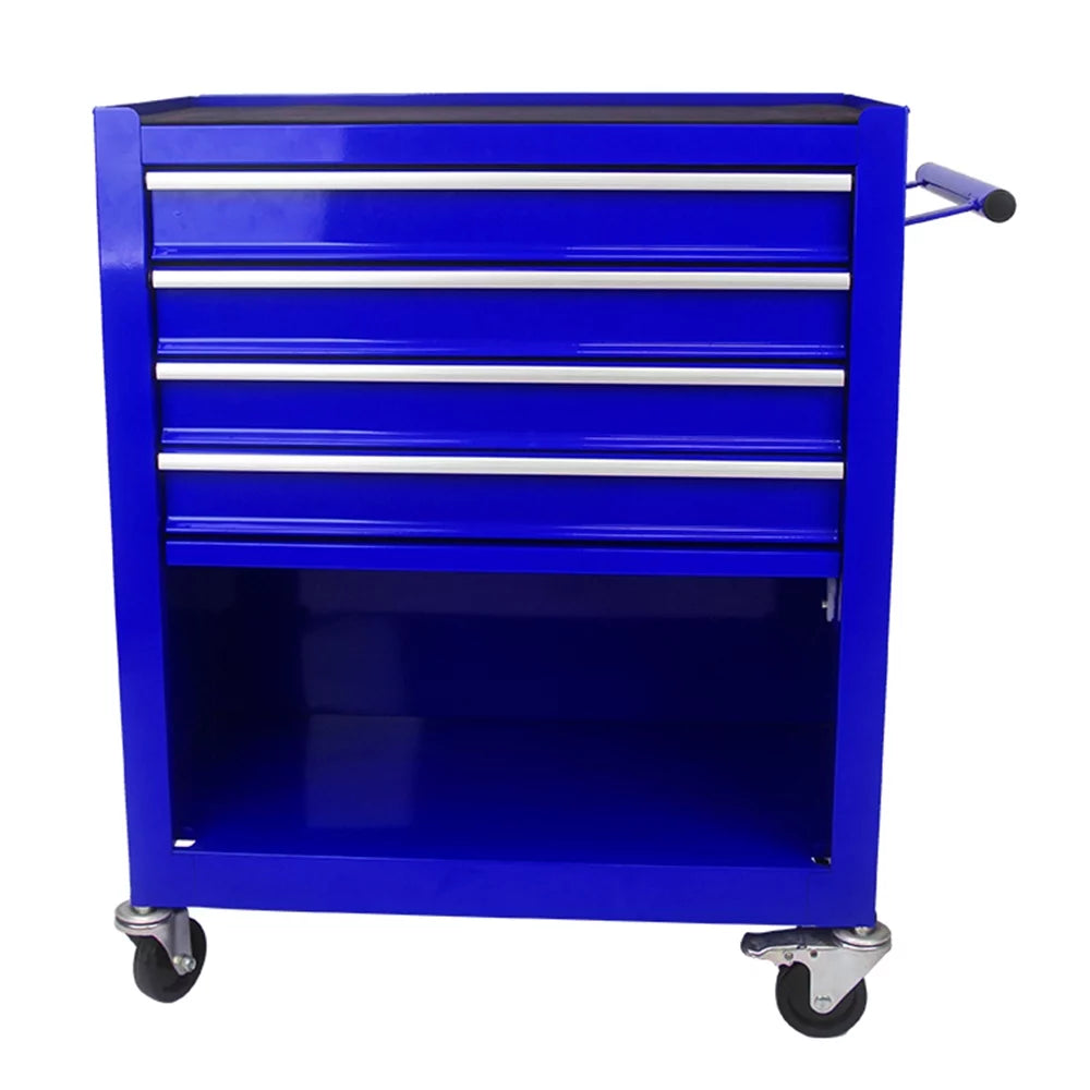 Blue 4 Drawers Rolling Tool Chest Cabinet with Wheels T386