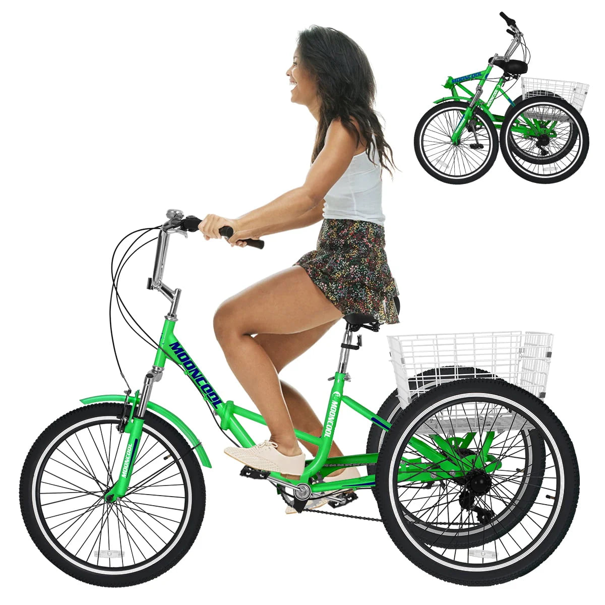 20/24/26 inch 7 Speed Adult Tricycle with Basket L591105