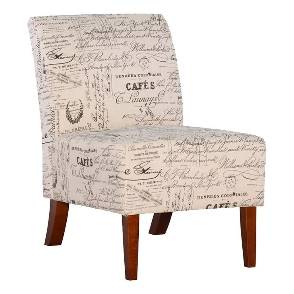 Contemporary Fabric Slipper Chair in Beige W2034