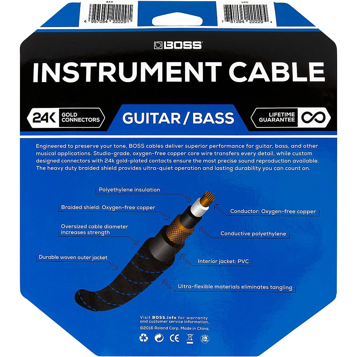 Angled to Straight Instrument Cable 25ft 2-Pack T38095
