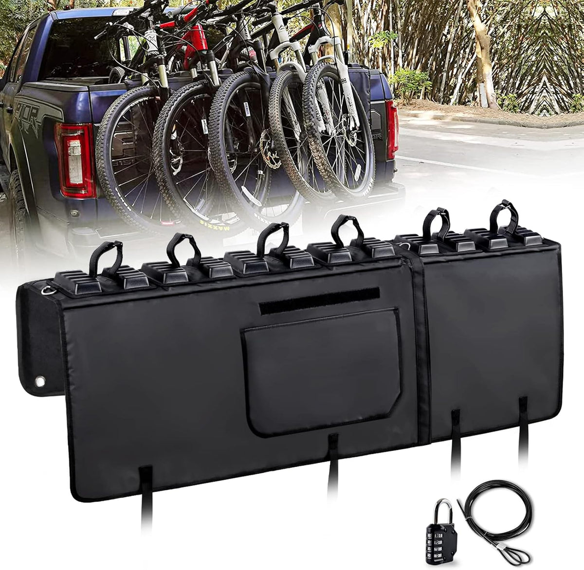Truck Bike Tailgate Pad with Anti-Theft Lock, 53" Long Pack of 2 Y3496