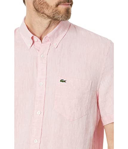 Mens Short Sleeve Linen Shirt R846